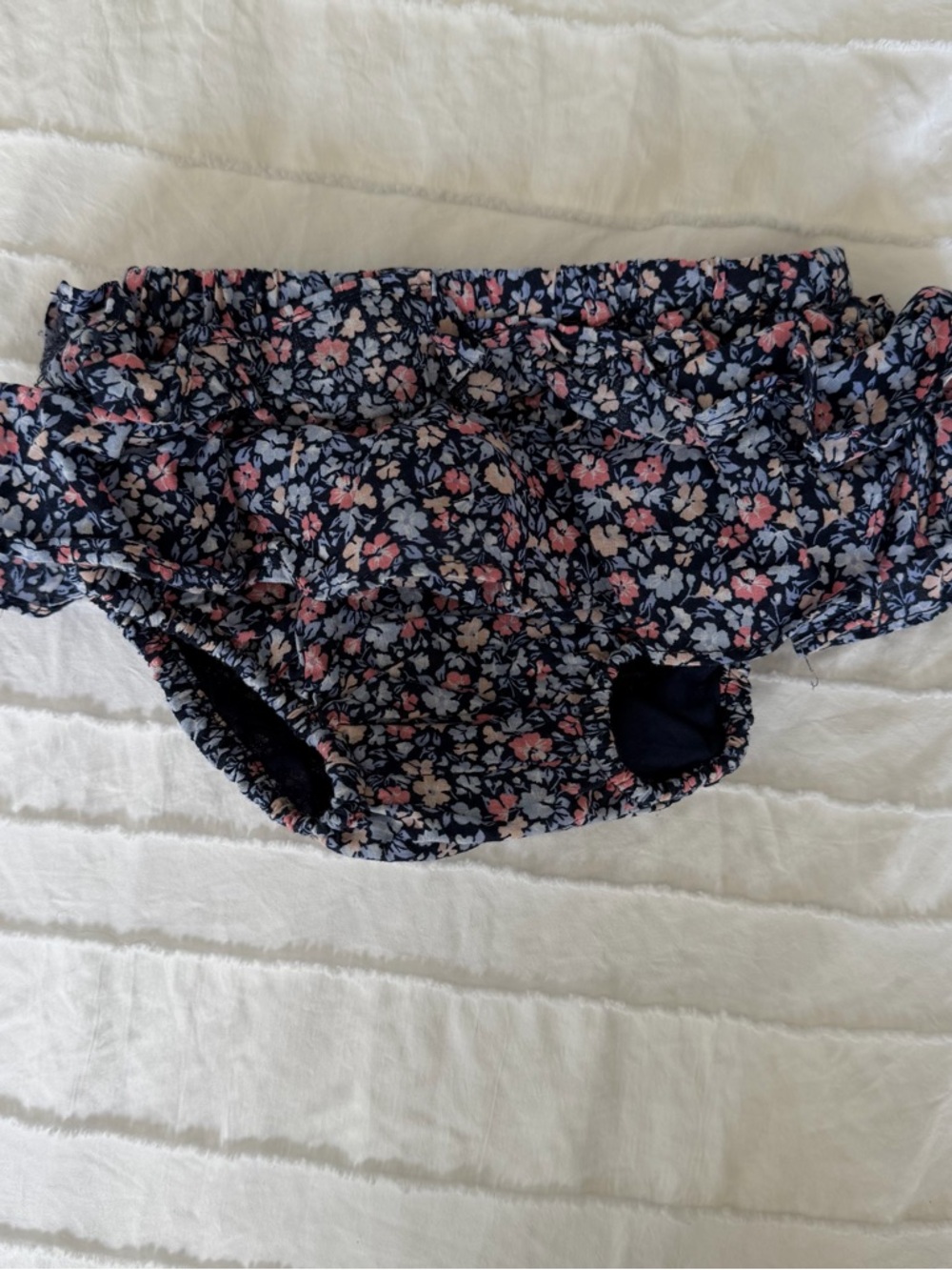 Navy Floral Ruffle bloomers